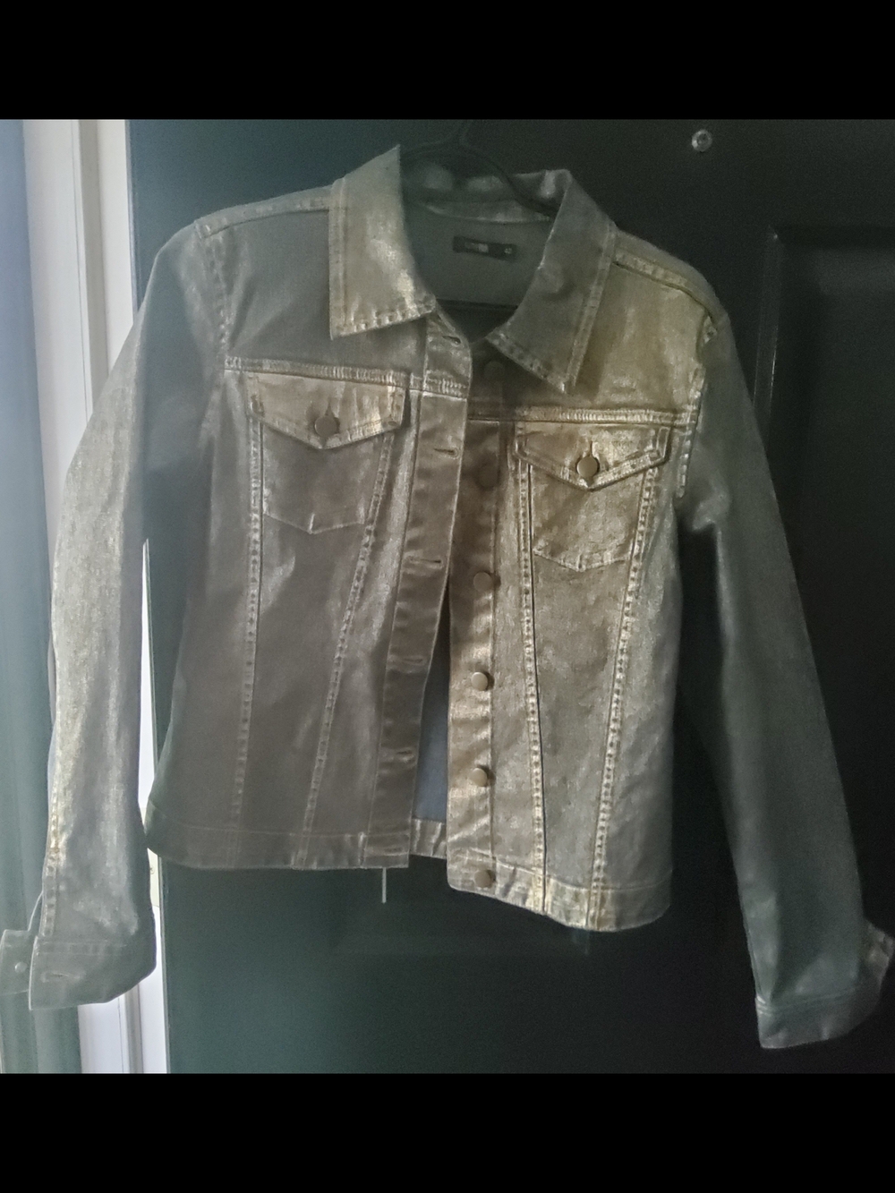 Metallic Gold Women's Denim Jacket